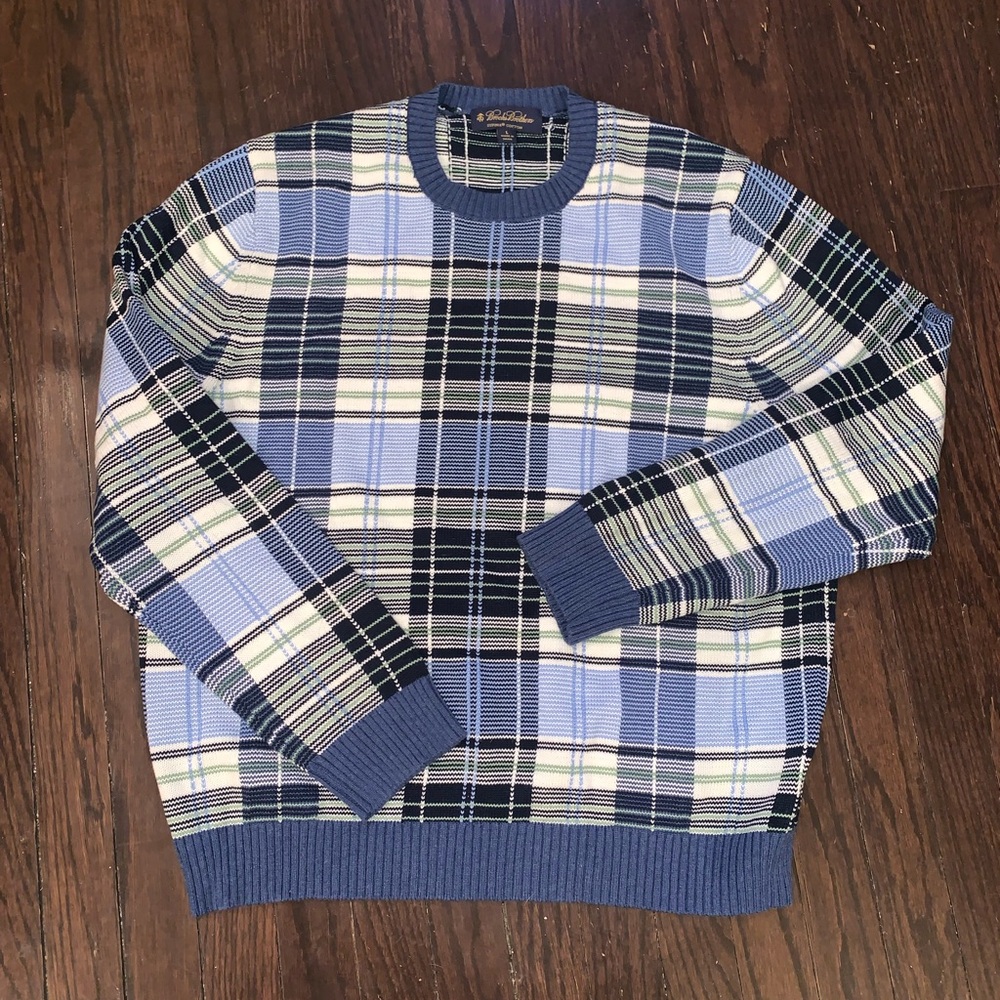 Plaid Brooks Brother’s Grandpa Sweater